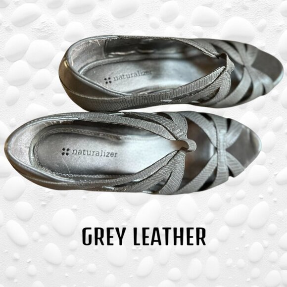 👠 Chic Grey Leather Heels by Naturalizer – Like New!  Size 8👠 - Picture 5 of 10